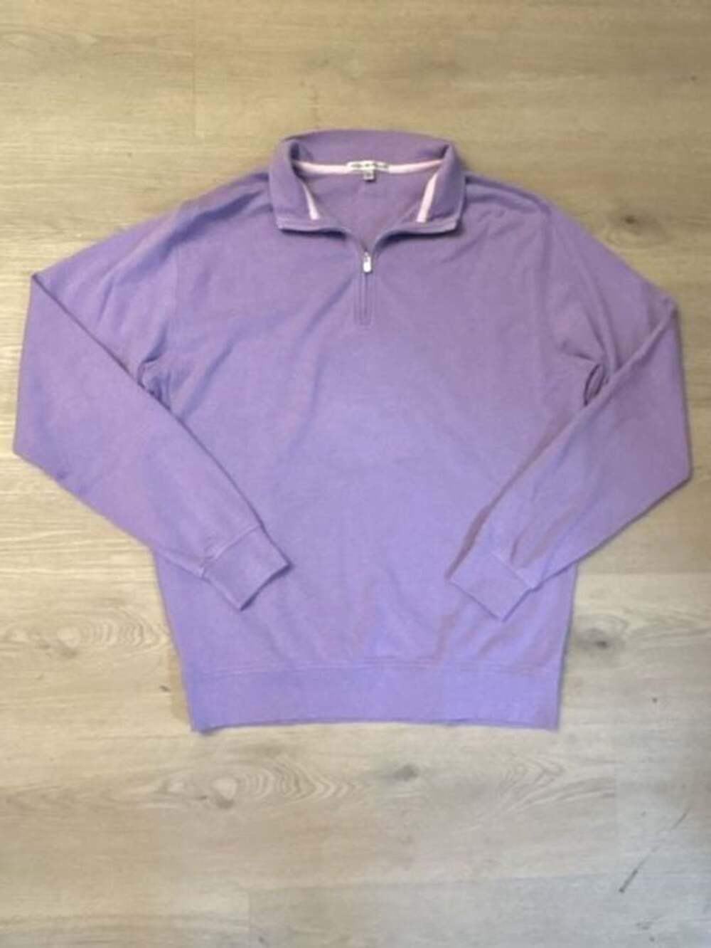 Peter Millar 1/4 Quarter-Zip Sweatshirt Size M Purple 100% Cotton Knit